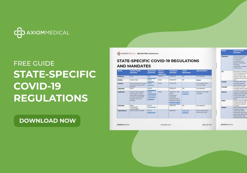 Axiom Medical COVID 19 Regulations by state